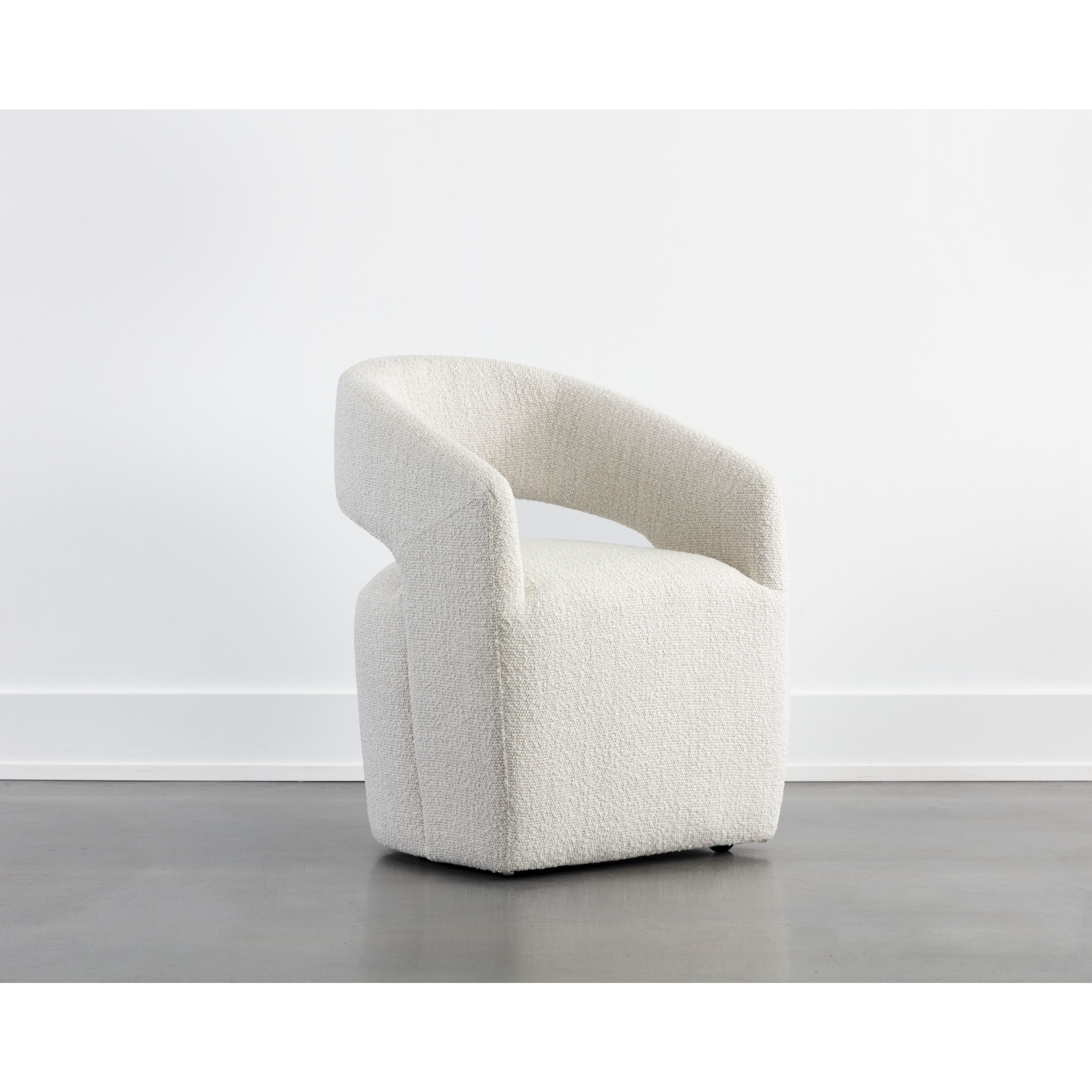 Lloret Merino Pearl Wheeled Dining Armchair, Wheeled